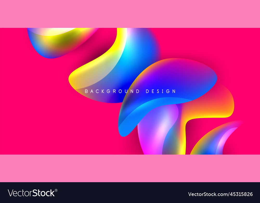 Fluid color liquid 3d elements abstract background