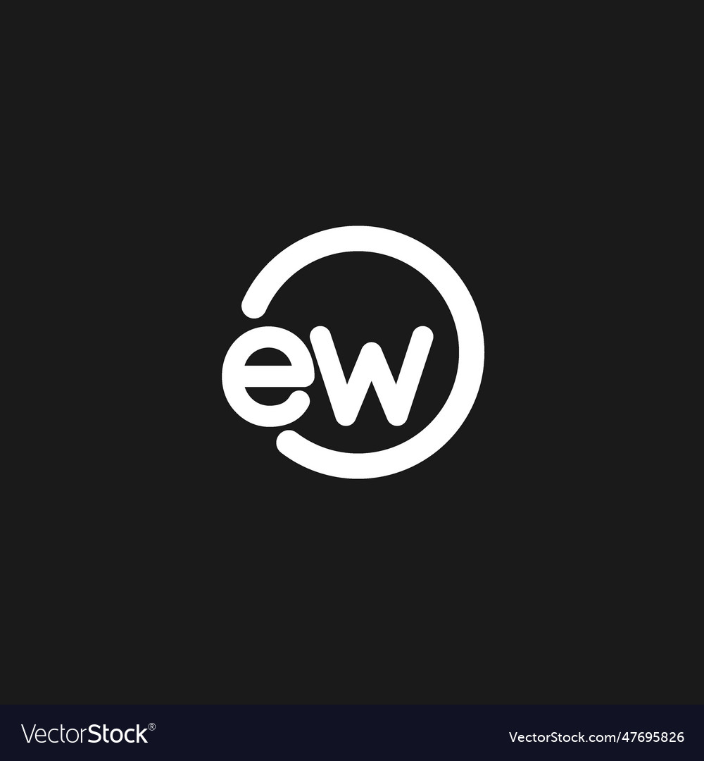 Initials ew logo monogram with simple circles Vector Image Initials ew logo monogram with simple circles
