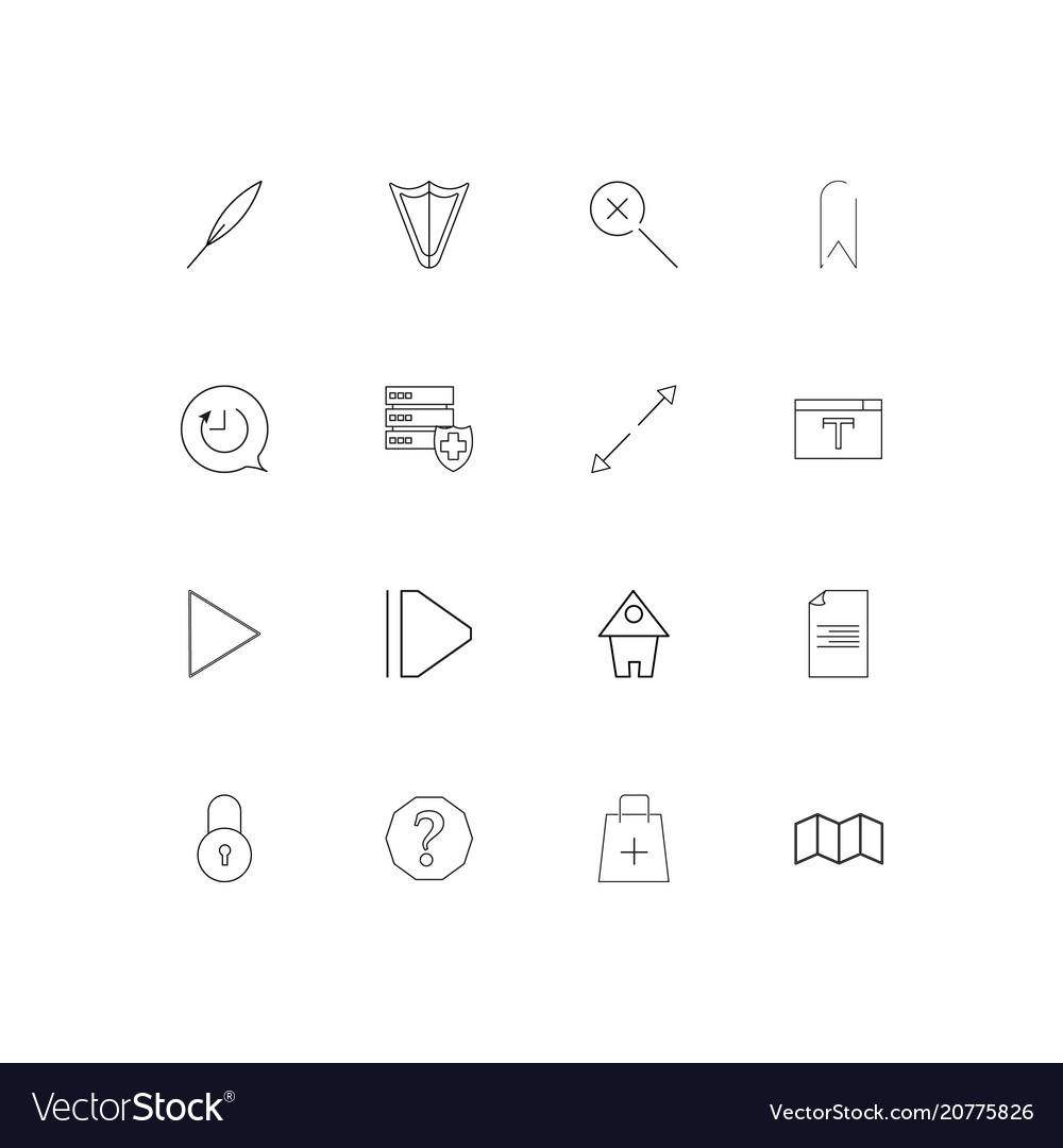 Interface linear thin icons set outlined simple