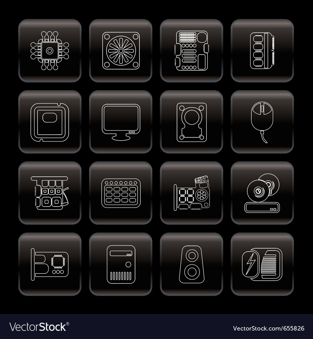 Line computer performance and equipment icons