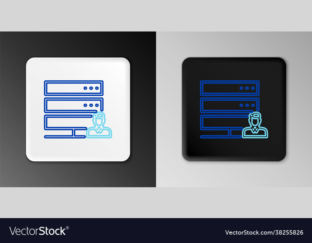 Line customer care server icon isolated on grey vector image Line customer care server icon isolated on grey