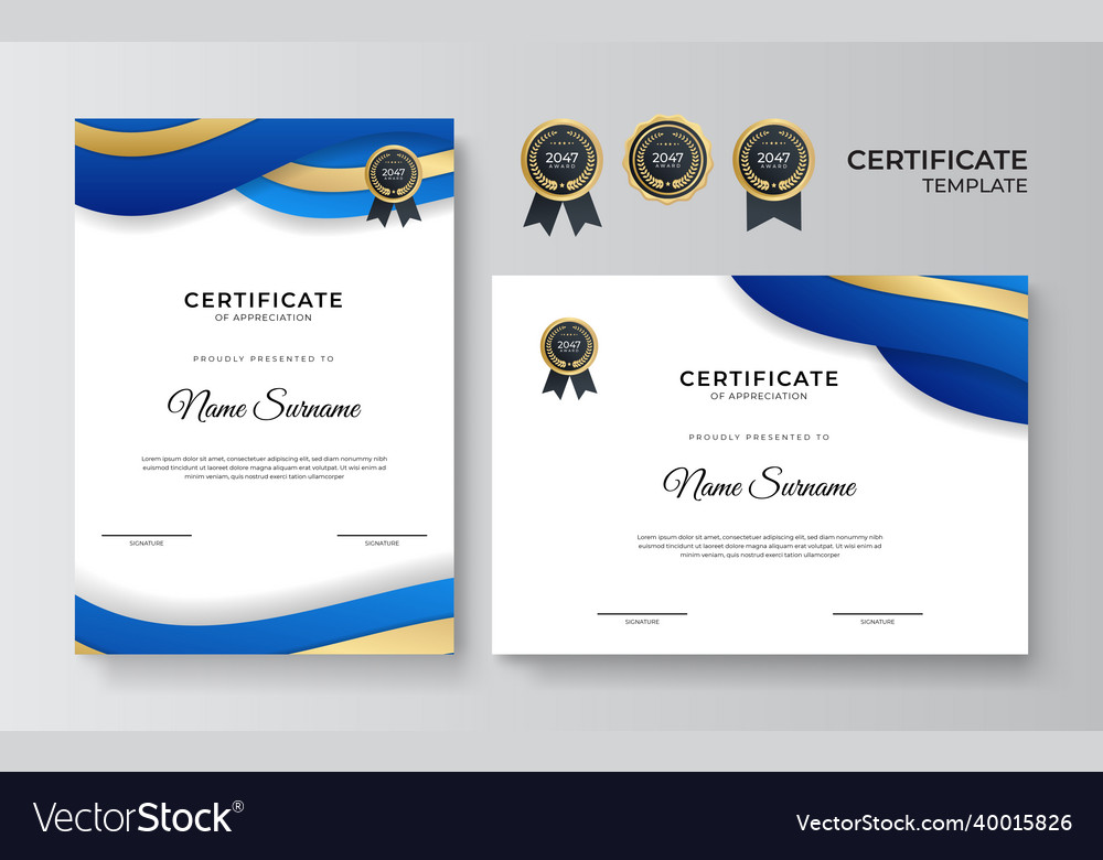 Modern elegant diploma certificate template Vector Image