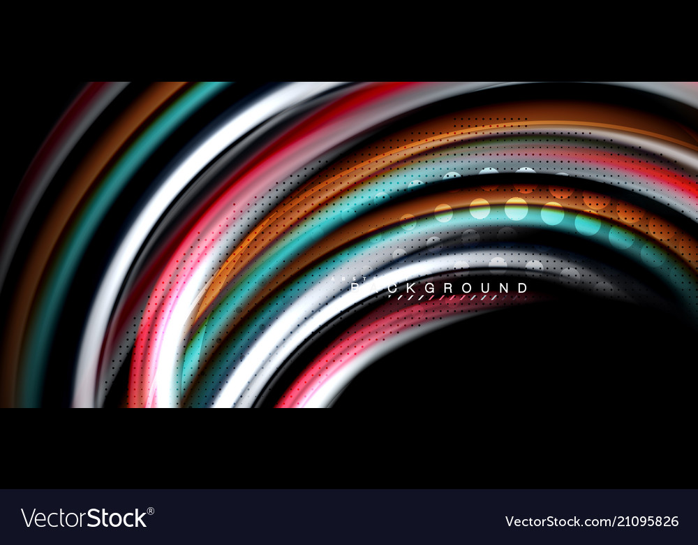 Multicolored wave lines on black background design Vector Image Multicolored wave lines on black background design