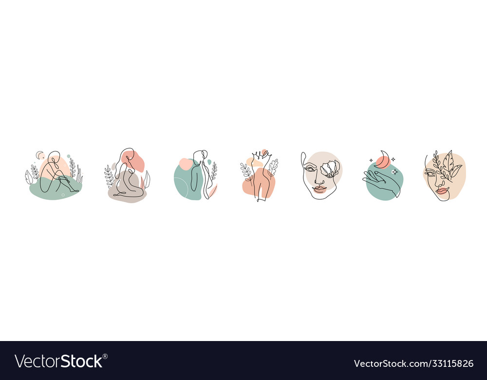 One line woman seamless pattern background vector image One line woman seamless pattern background