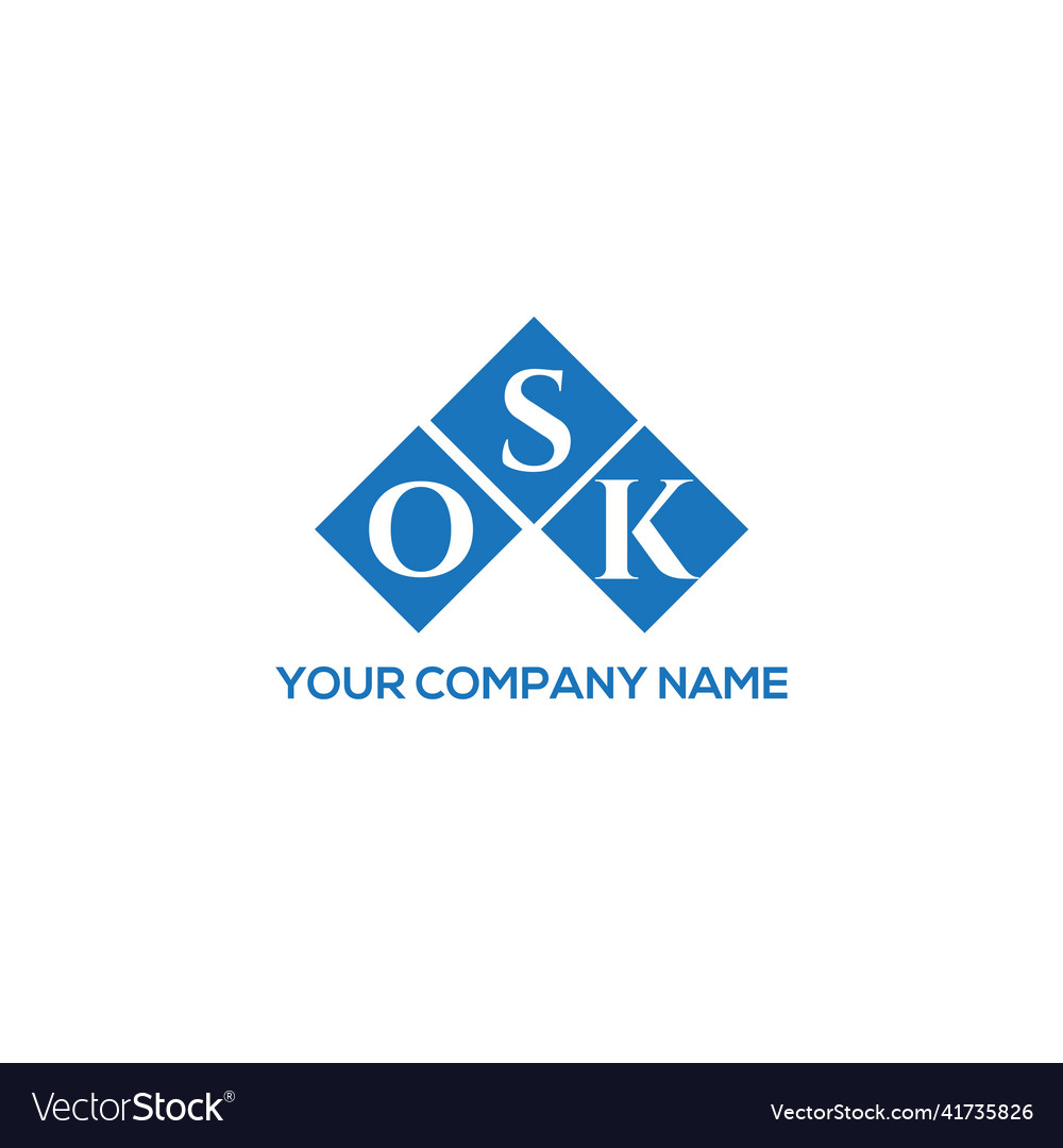 Osk letter logo design on white background