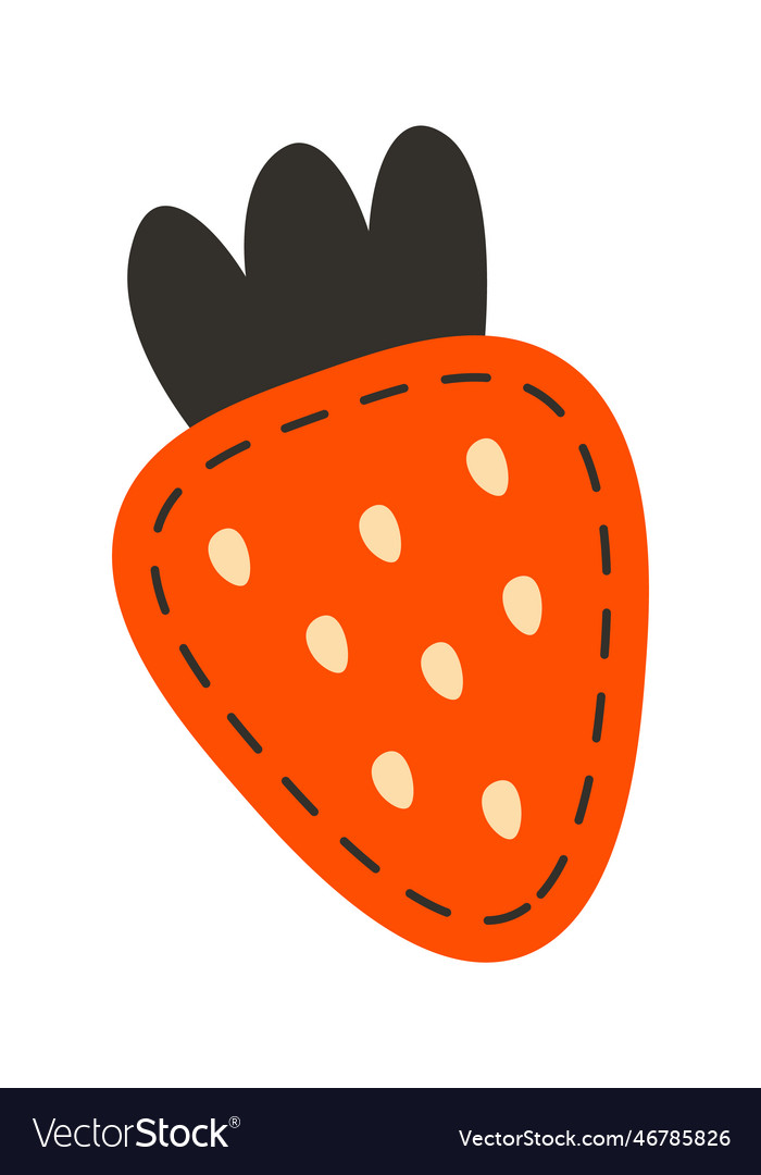 Patch stitched strawberry
