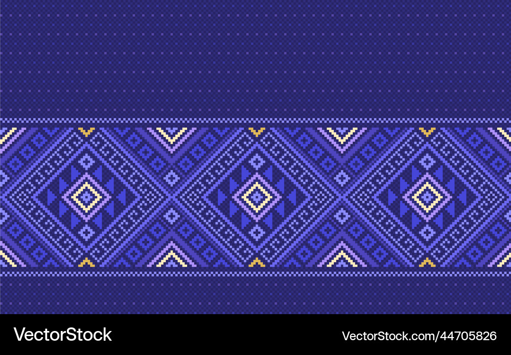 Pixel ethnic pattern embroidery abstract Vector Image