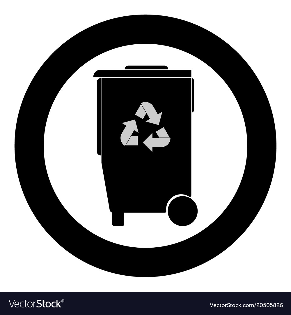 Refuse bin with arrows utilization the black Vector Image