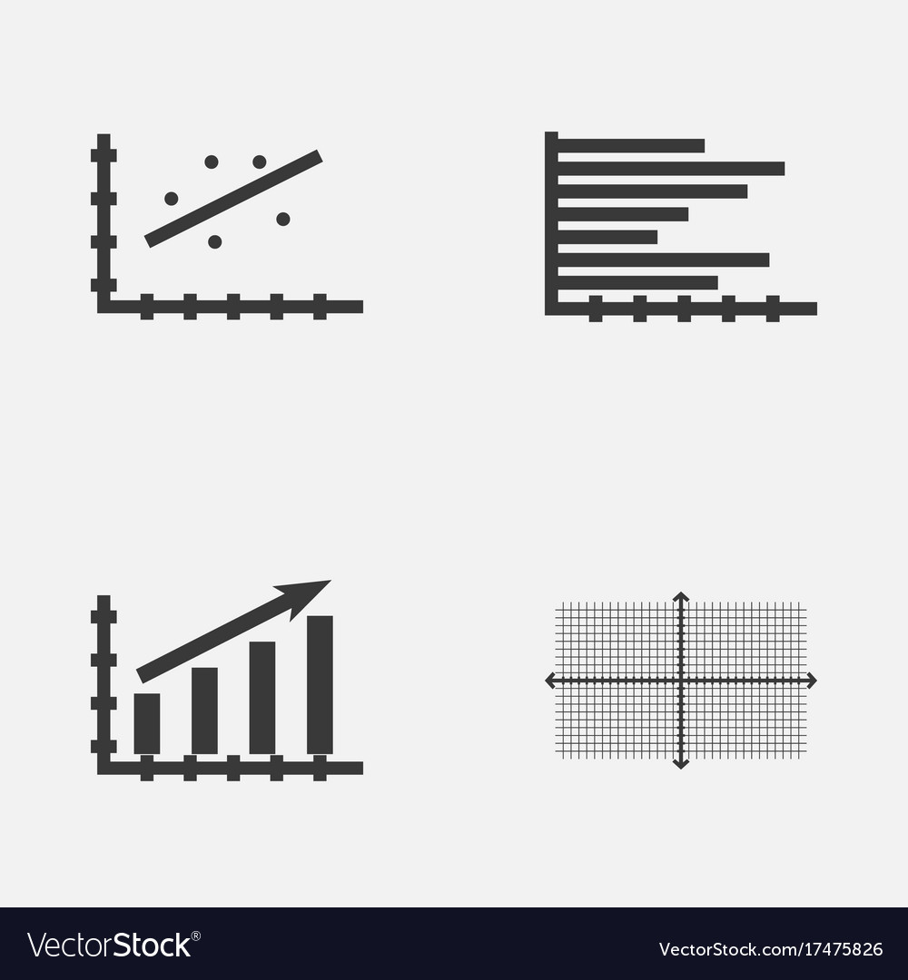 Set of graphs diagrams and statistics icons