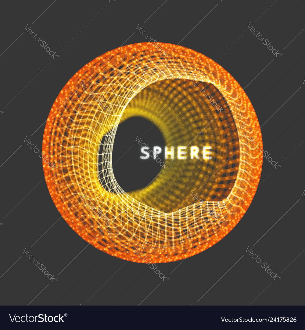 Sphere with connected lines and dots wireframe vector image Sphere with connected lines and dots wireframe