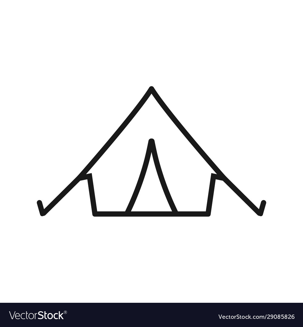 Tent icon line style design Royalty Free Vector Image