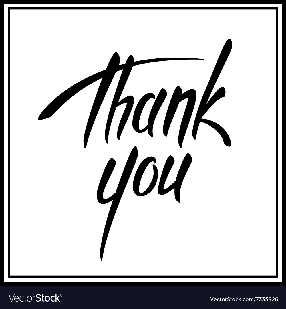 Thank you lettering card Royalty Free Vector Image