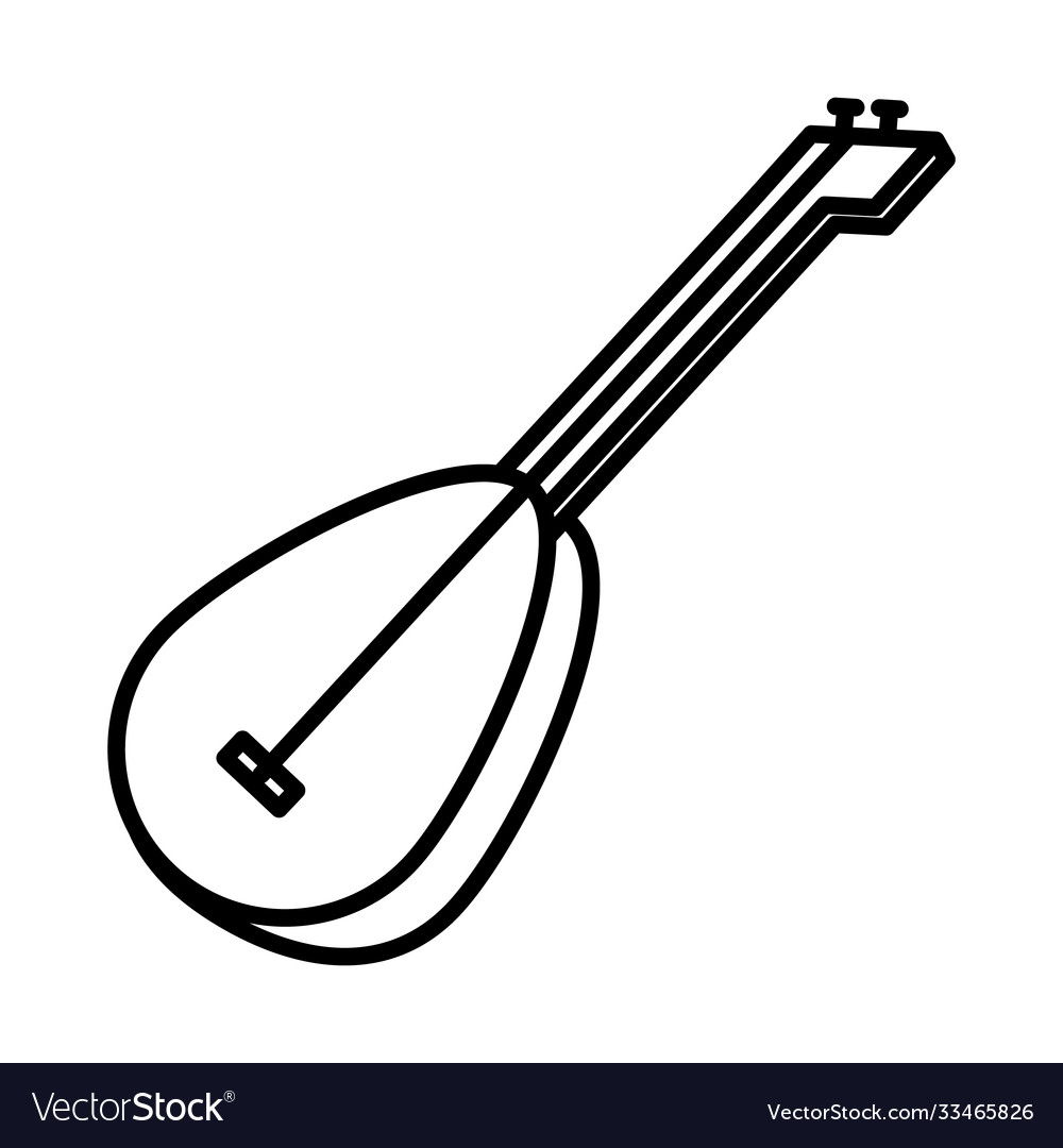 Traditional turkish guitar icon line style Vector Image