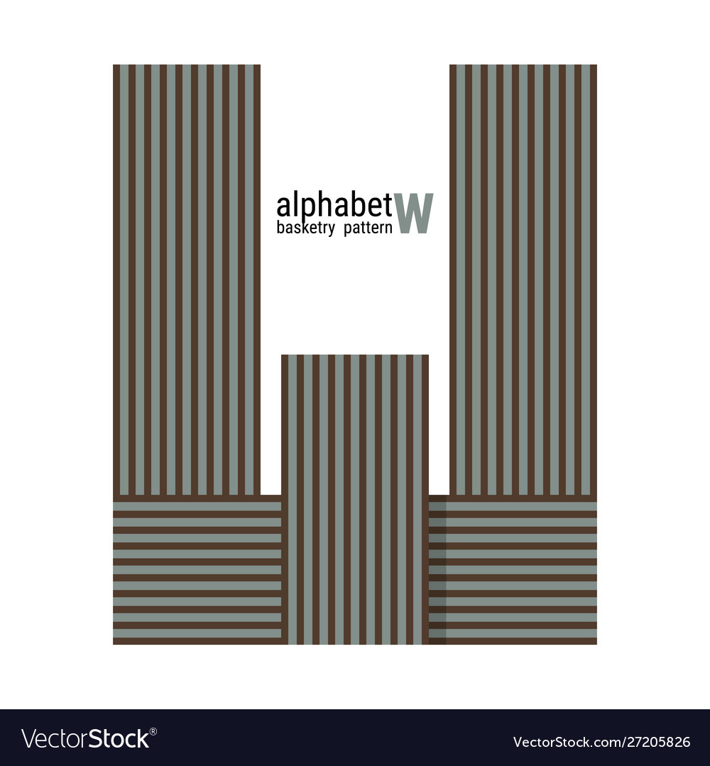 W - unique alphabet design with basketry pattern vector image W - unique alphabet design with basketry pattern