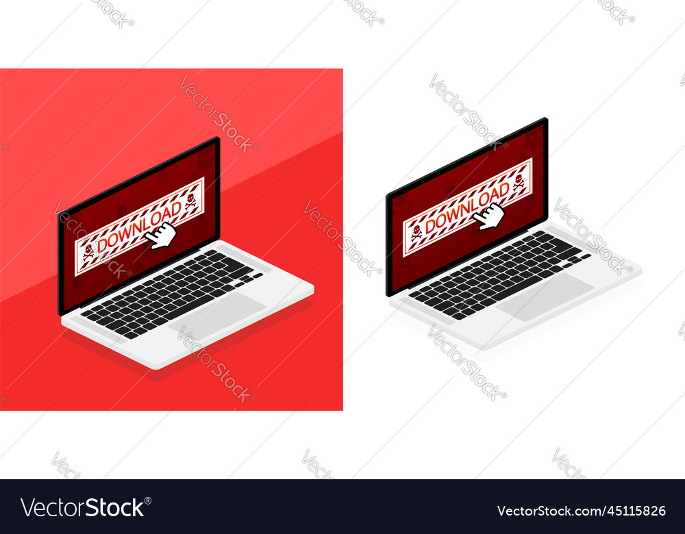 Window computer virus beware of downloading vector image Window computer virus beware of downloading