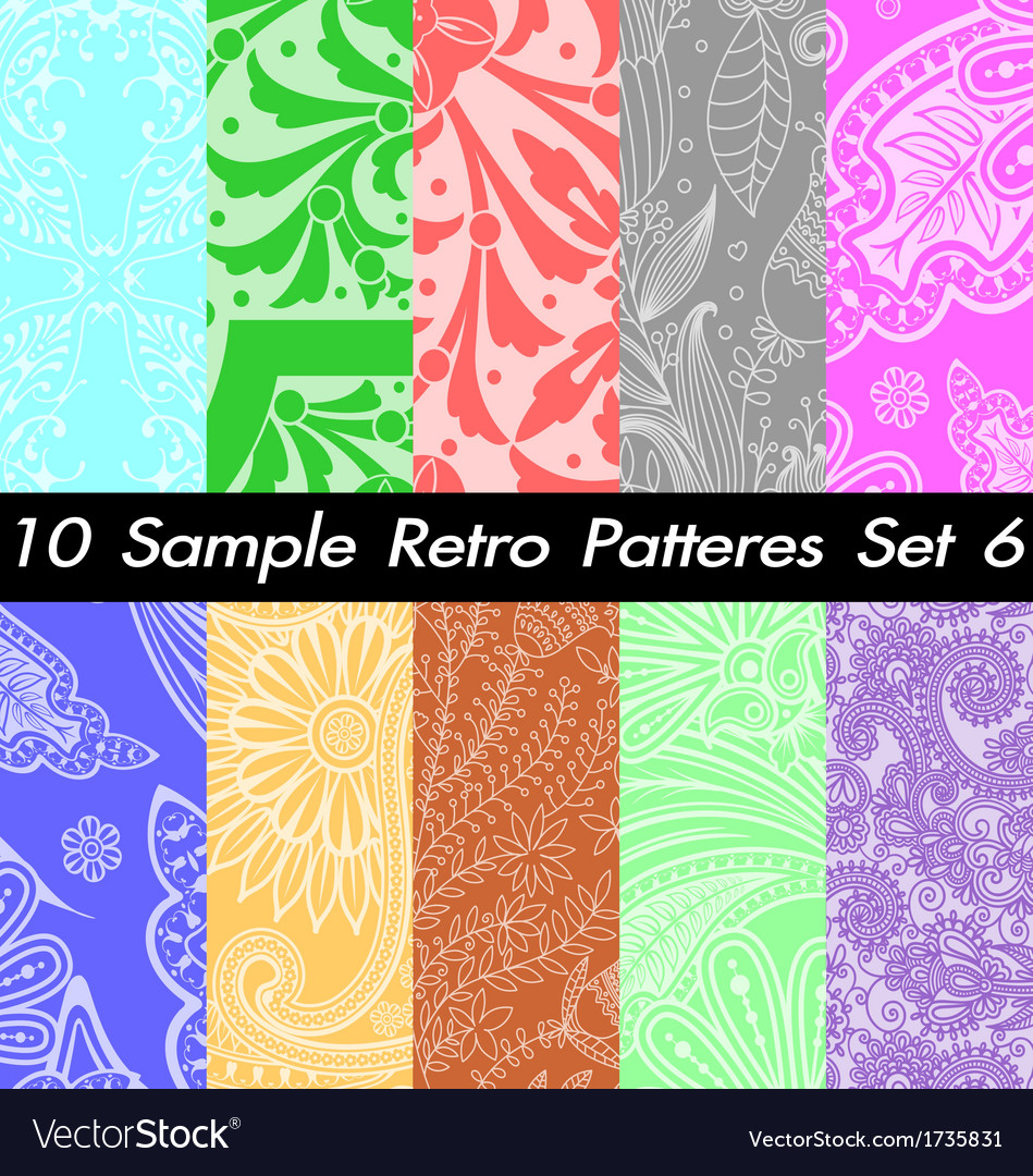 10 retro patterns textures set 6