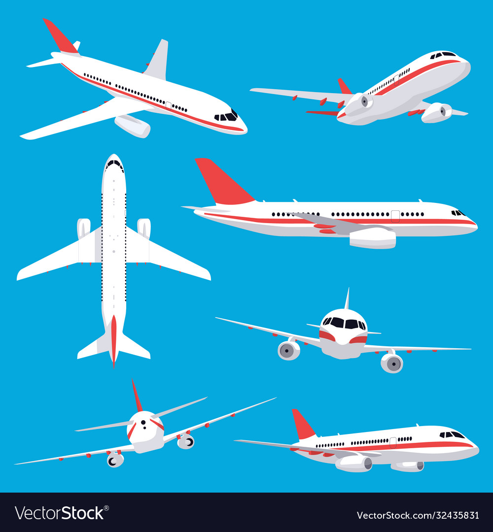 Aircraft transport passenger flight jet airplane Vector Image