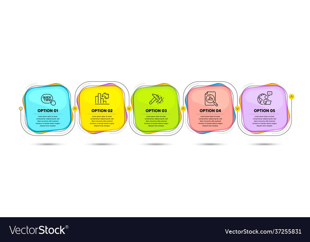 Analytics graph decreasing and quick tips vector image Analytics graph decreasing and quick tips