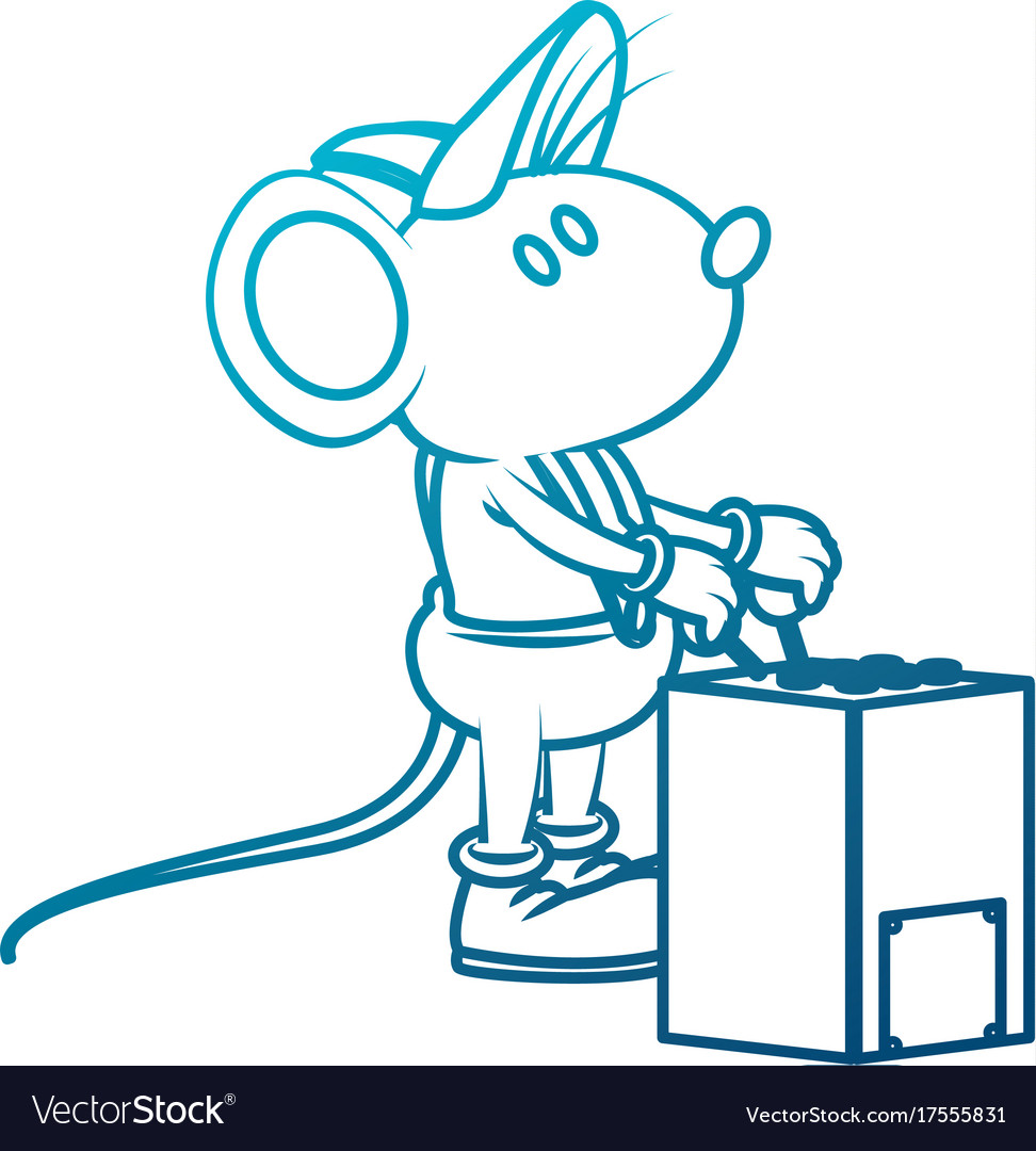 Cute mouse worker cartoon