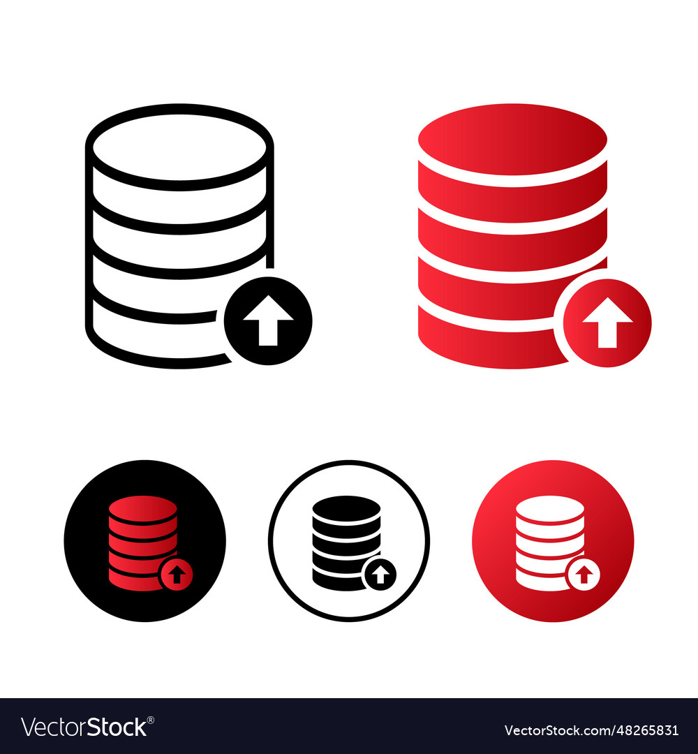 Database upload icon vector image Database upload icon