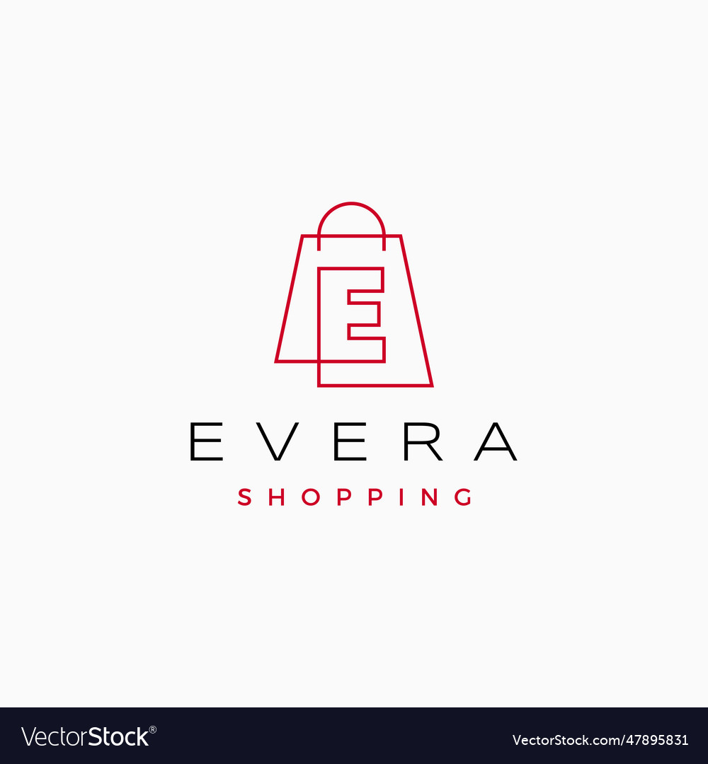 E letter shop shopping bag logo icon