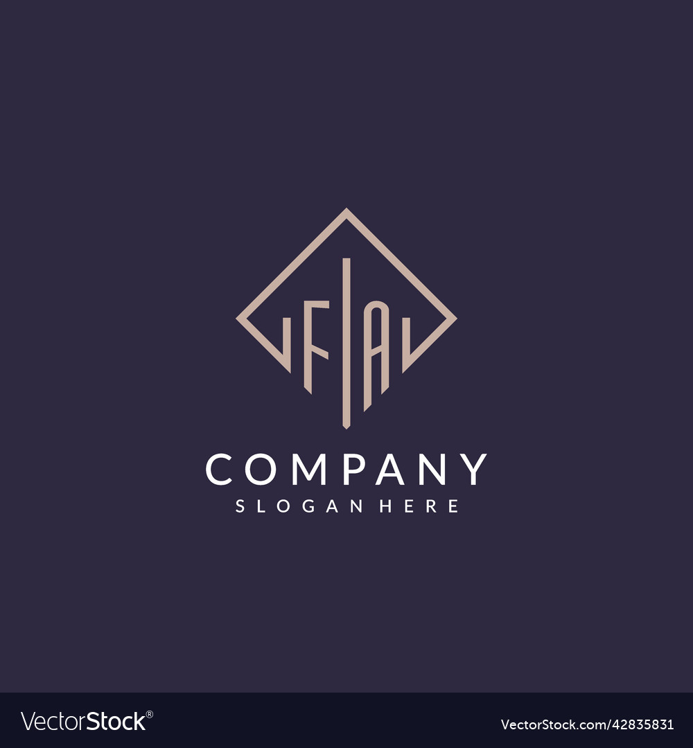 FA Monogram Initial Logo - Rectangle Style