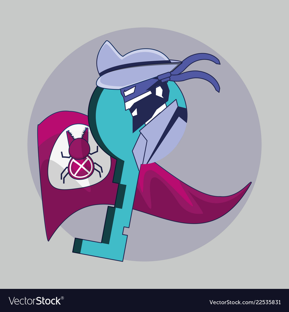 Flag bug with pirate cyber atack Vector Image Flag bug with pirate cyber atack