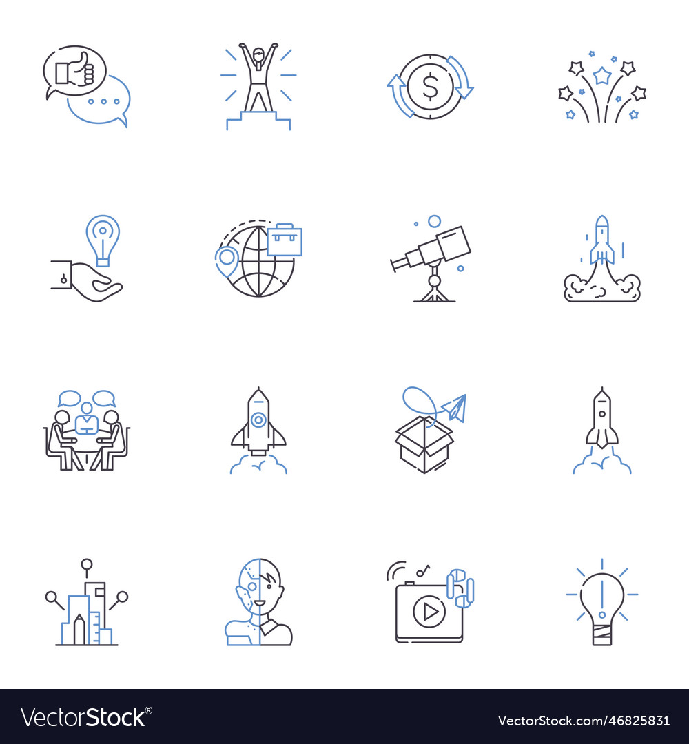 Forward-thinking insights line icons collection