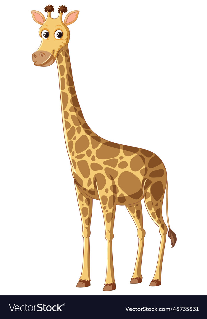 Giraffe cartoon character isolated on white Vector Image