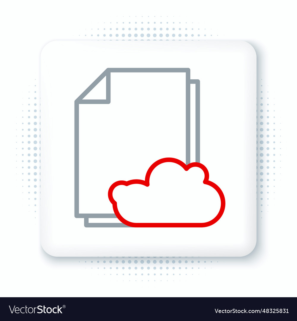 Line cloud storage text document icon isolated vector image Line cloud storage text document icon isolated