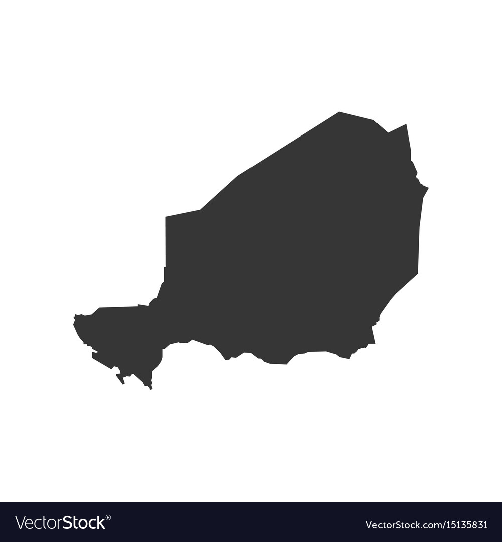 Niger map silhouette Royalty Free Vector Image