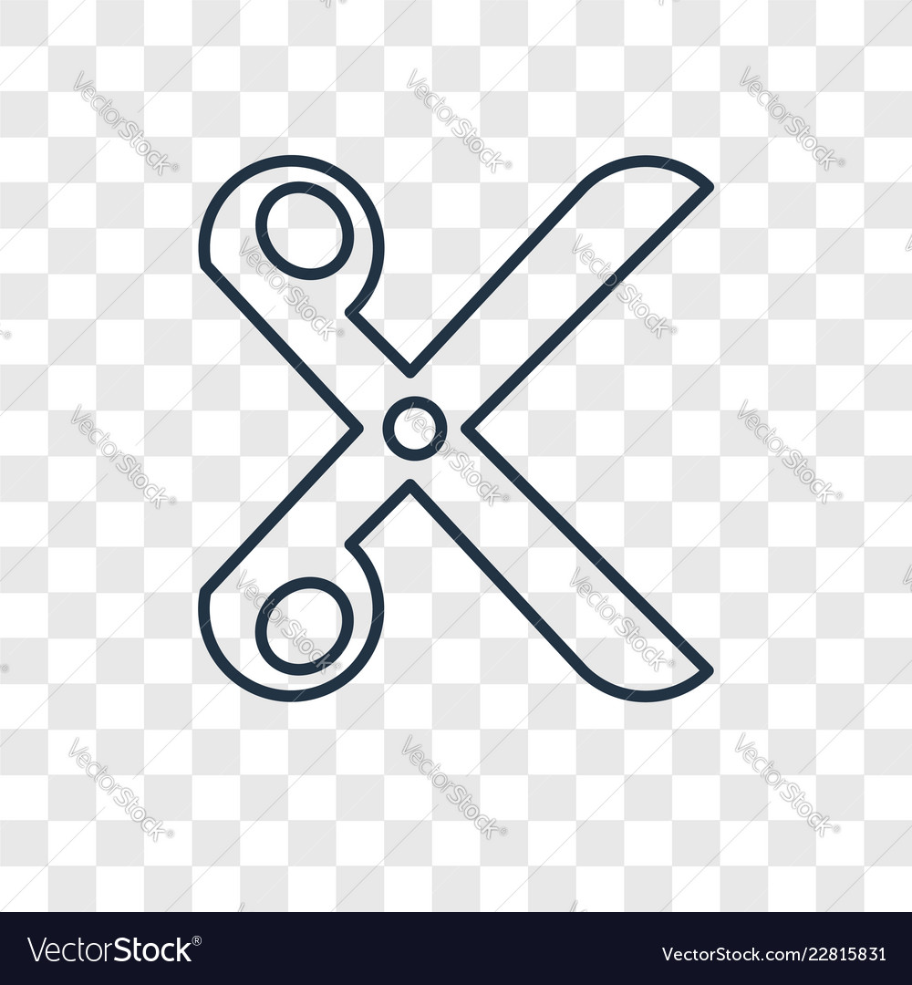 Scissors concept linear icon isolated vector image Scissors concept linear icon isolated
