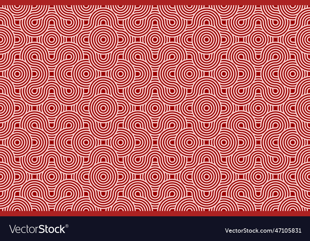 Seamless circle round texture on red background
