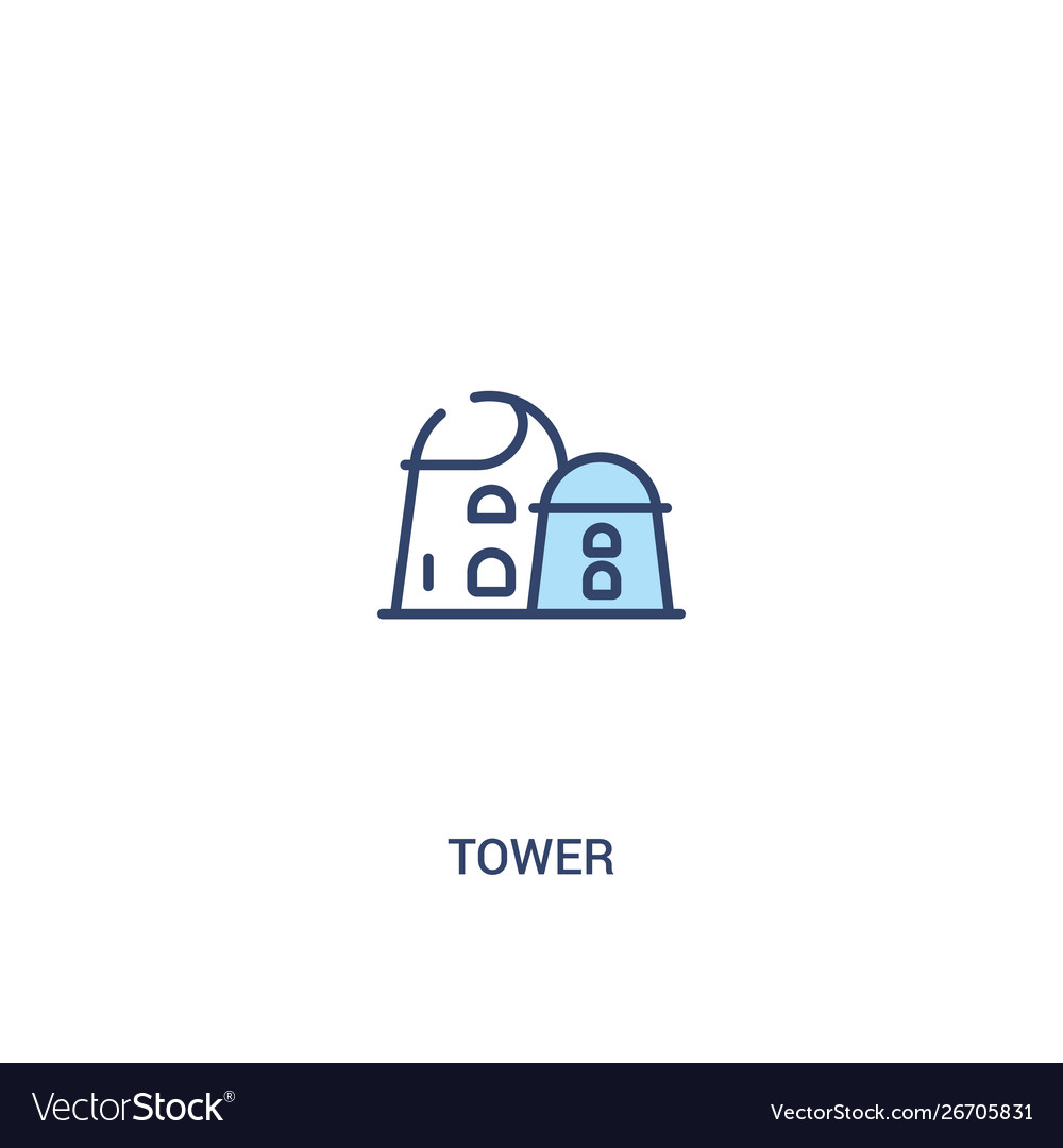 Tower concept 2 colored icon simple line element vector image Tower concept 2 colored icon simple line element