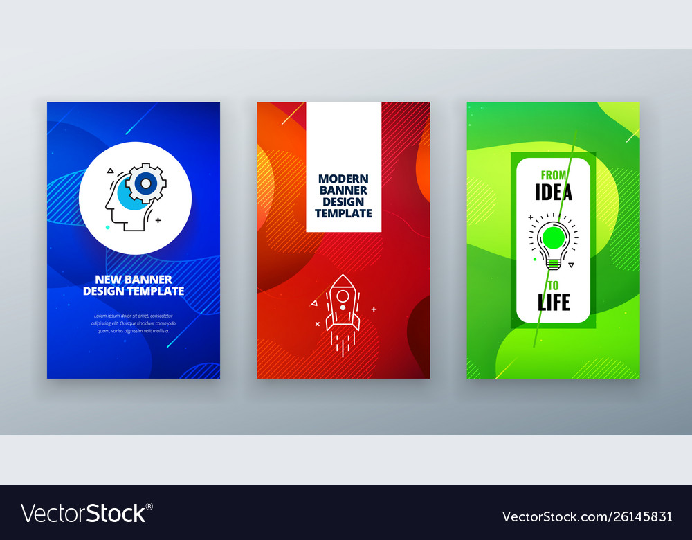 Vertical Banner Design For Social Networks Vector Image