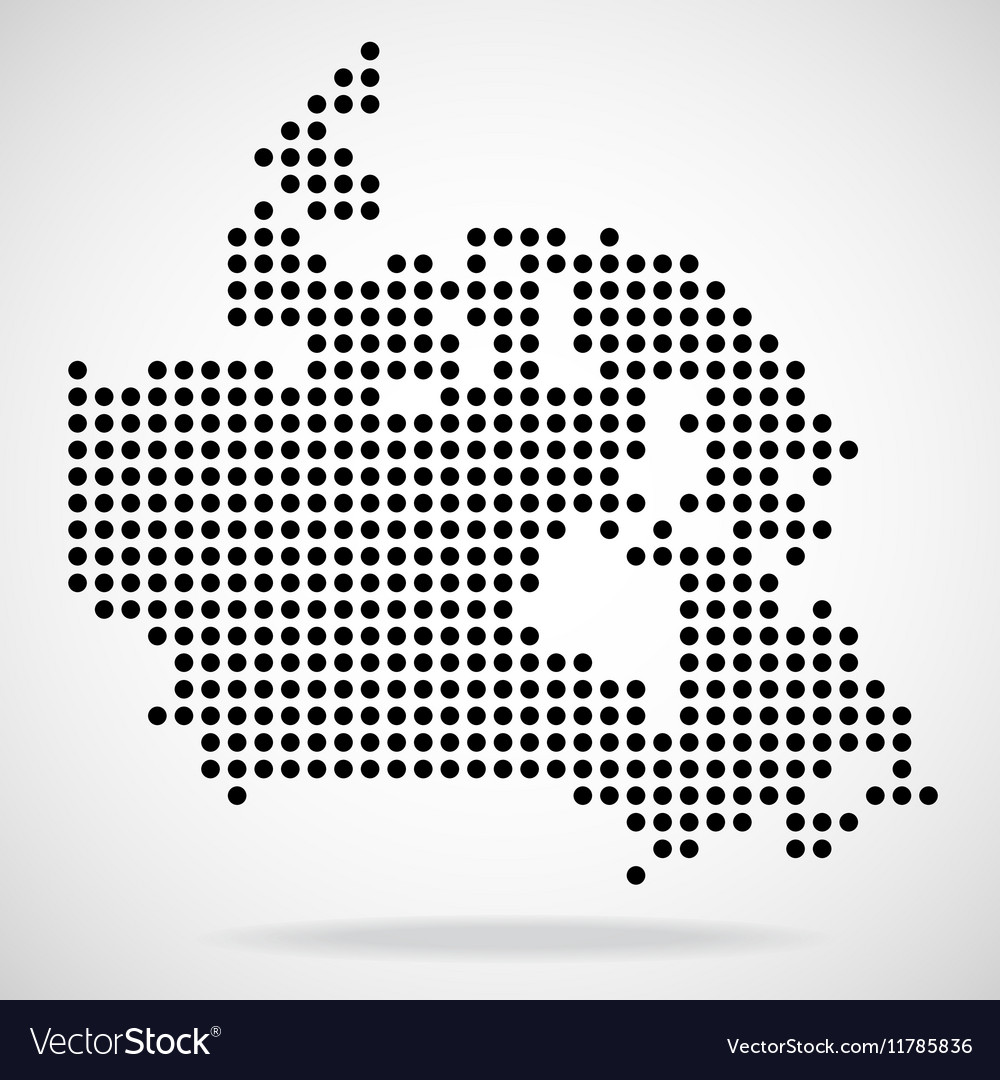 Abstract map of canada from round dots
