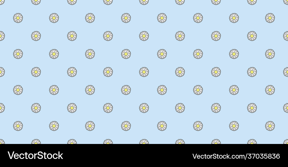 Blue floral daisy repeat pattern flower background