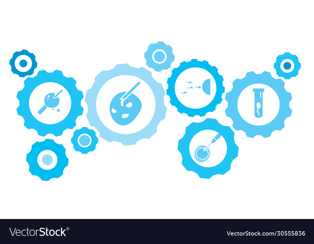Connected gears and icons for logistic vector image Connected gears and icons for logistic