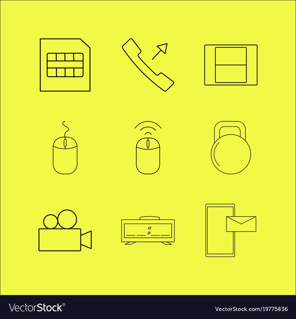 Devices linear icon set simple outline icons