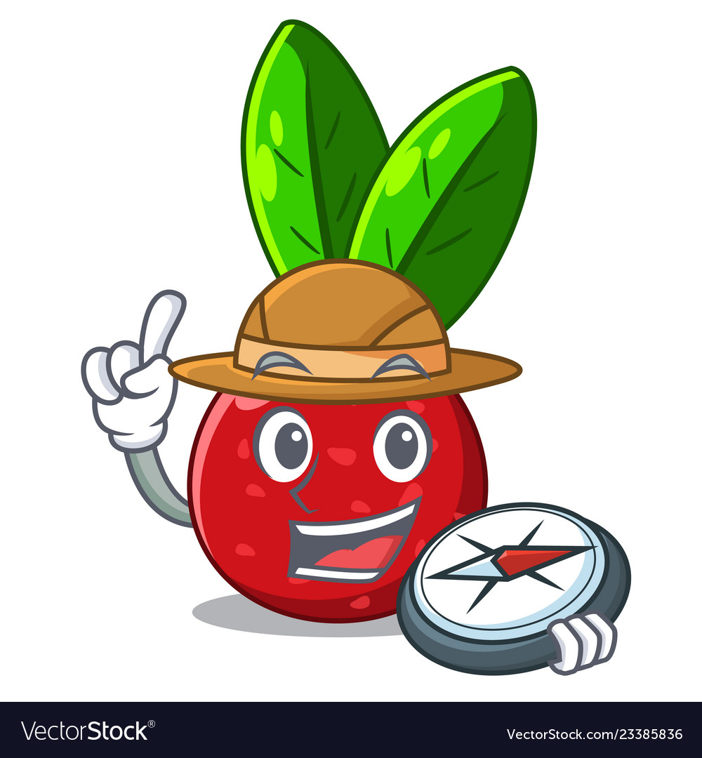 Explorer fruit yangmei in the cartoon fridge vector image Explorer fruit yangmei in the cartoon fridge