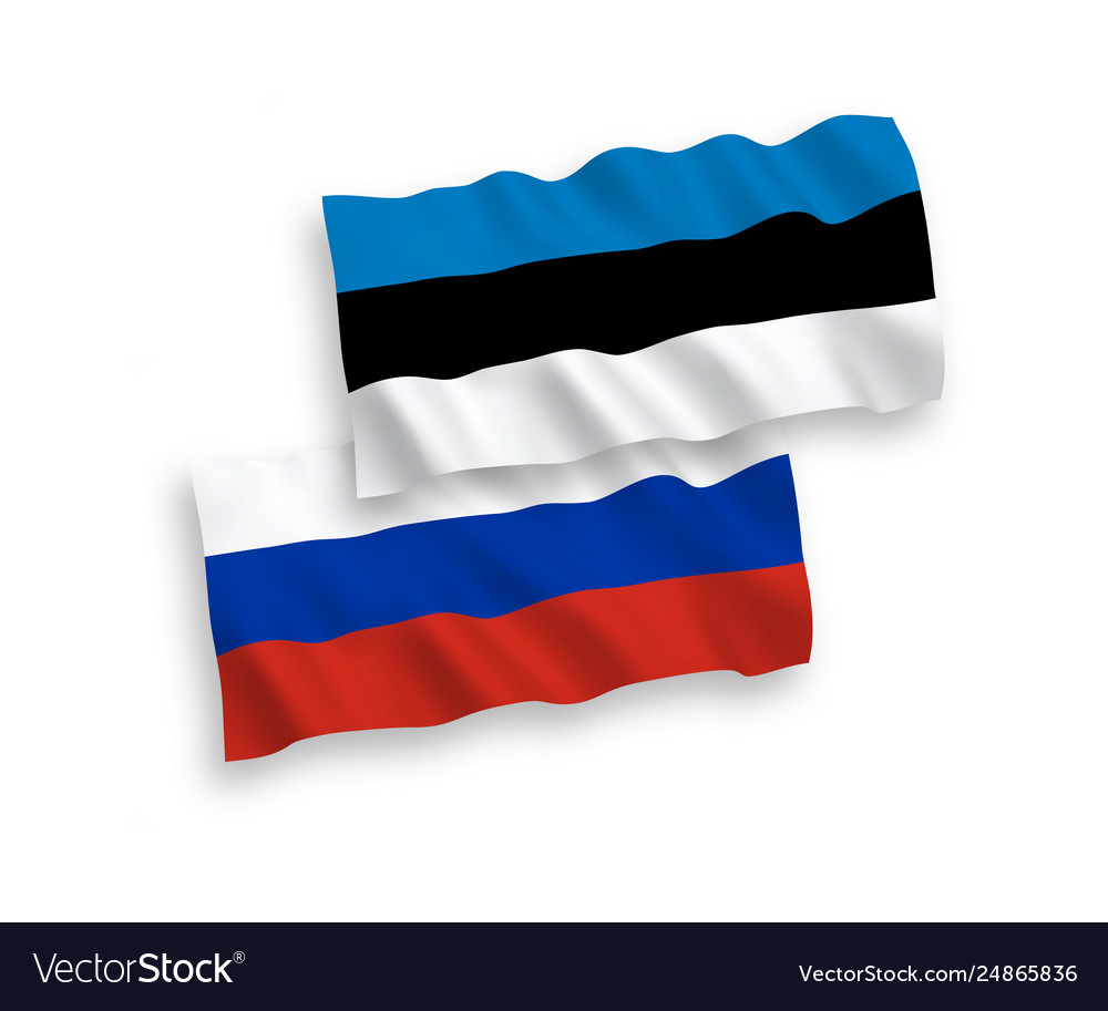 Flags estonia and russia on a white background Vector Image