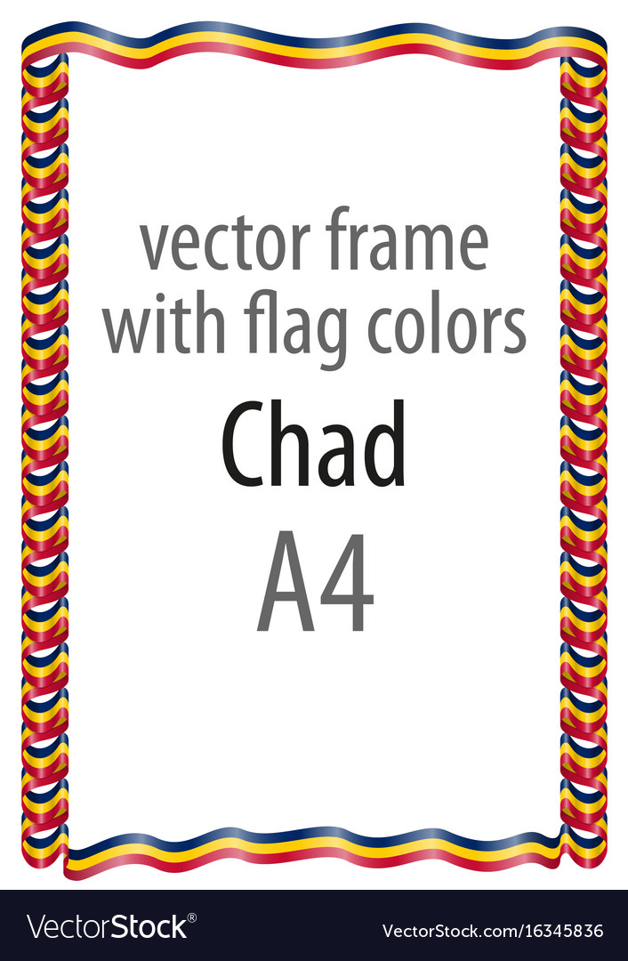 Frame and border of ribbon with the colors