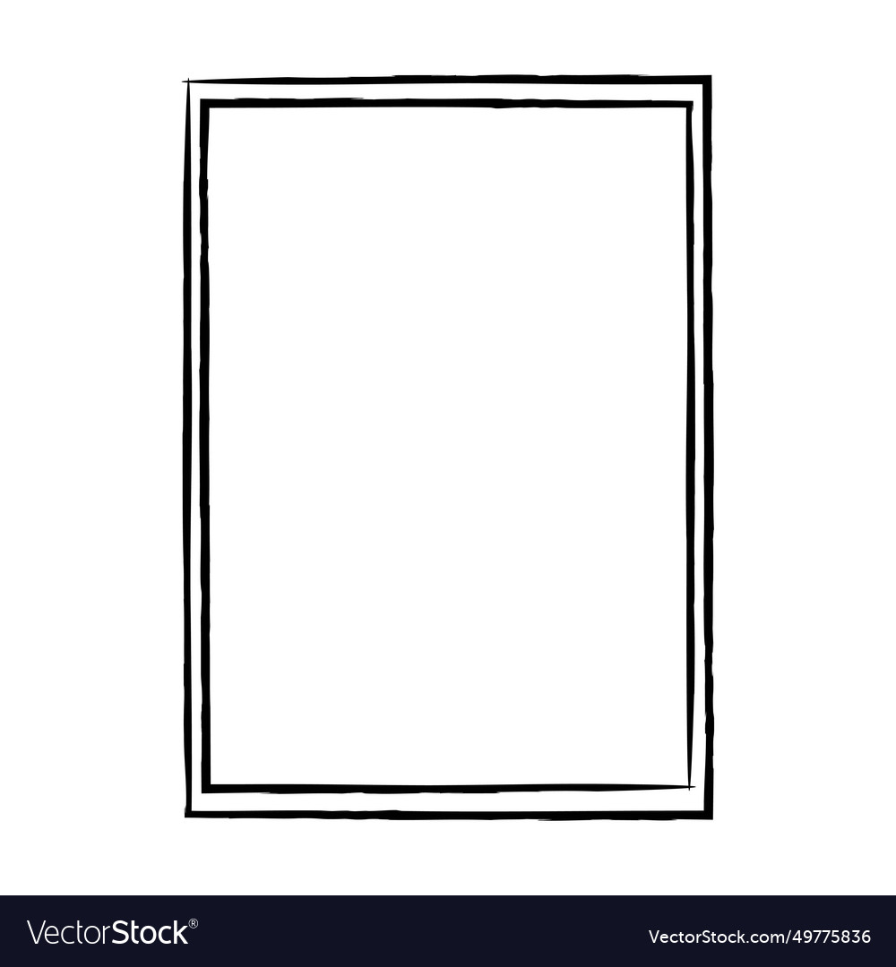 Grunge frame shape icon vertical rectangle Vector Image