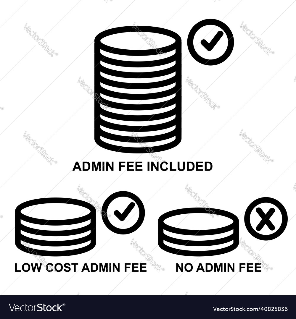 Icon three category of admin fee isolated on white