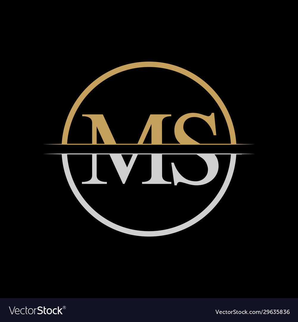 Initial ms letter logo design template gold Vector Image