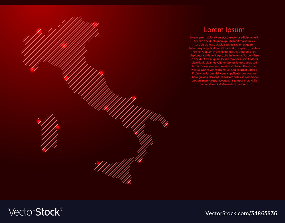 Italy map from red pattern slanted parallel lines vector image Italy map from red pattern slanted parallel lines