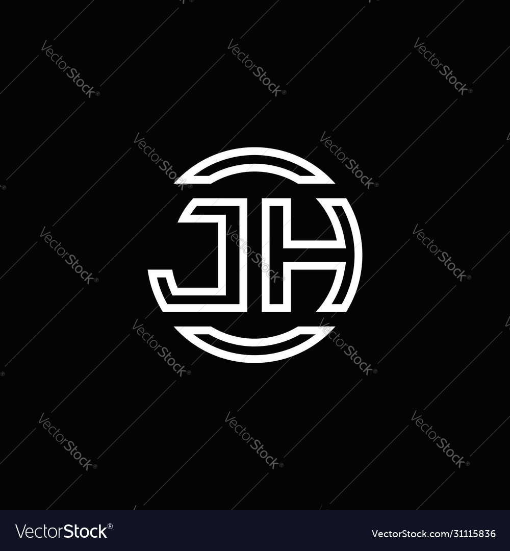 Jh logo monogram with negative space circle