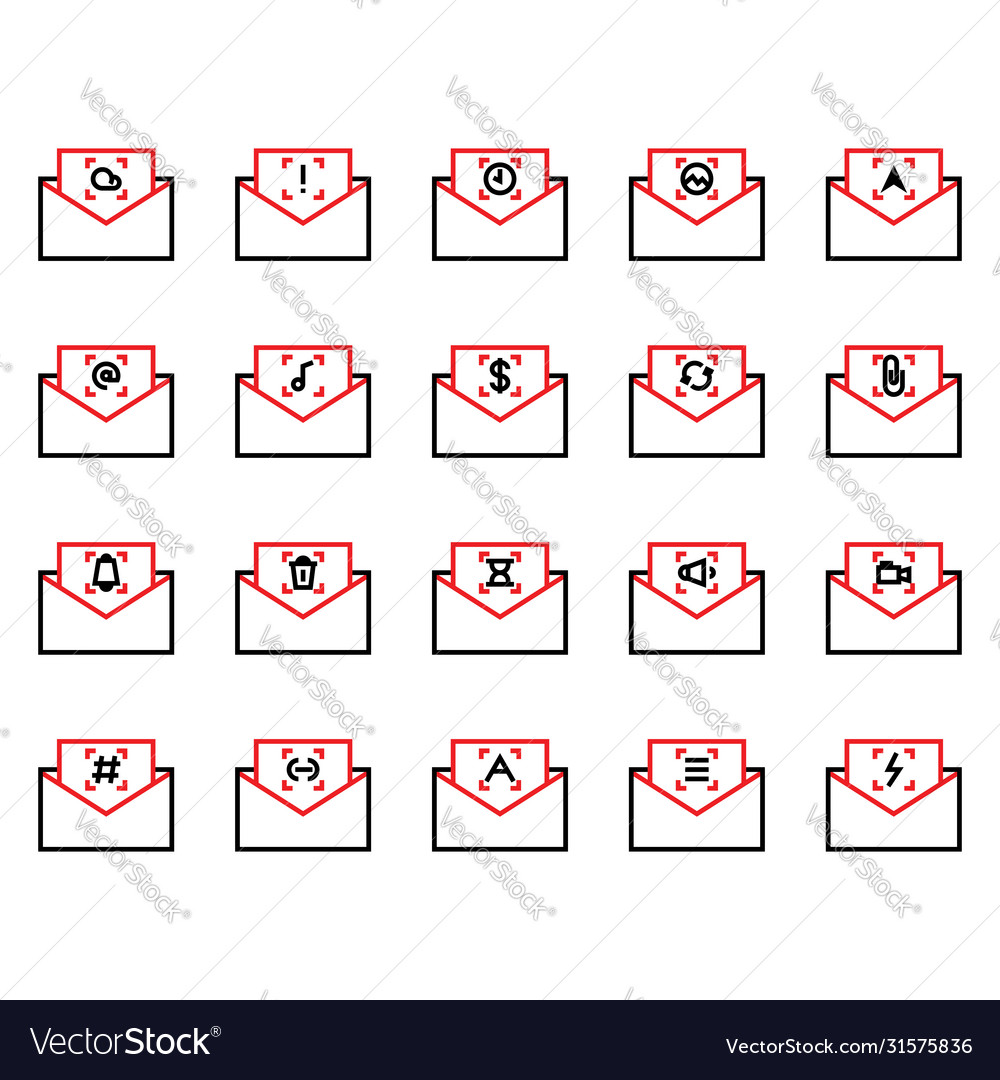 Mail and message icon set include cloud