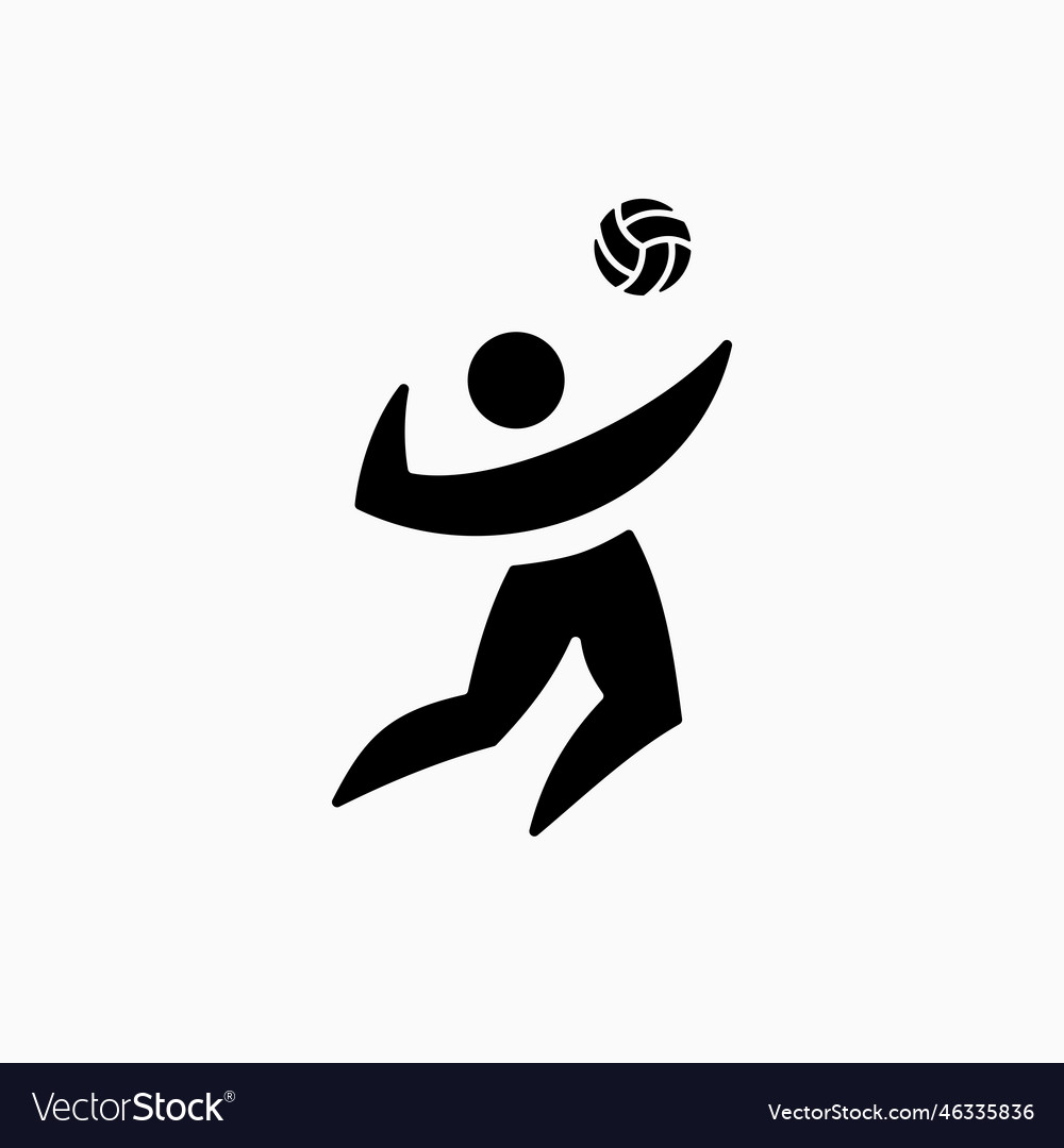 Man with ball volley volleyball logo icon Vector Image