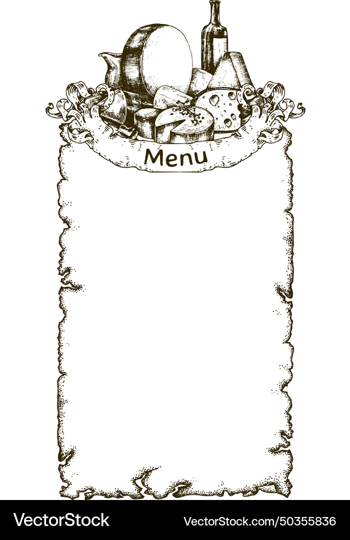 Menu design for a pub or wine bar freehand Vector Image